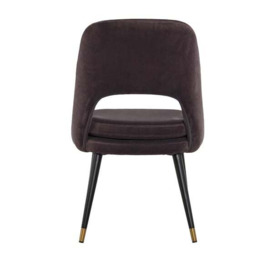 Dash, Dining Chair, Brown/Purple/Grey - Andrew Martin Velvet - thumbnail 2