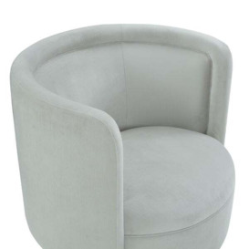Marlow, Swivel Chair, Grey/Light Neutral - Andrew Martin Velvet - thumbnail 2