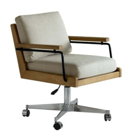Malik, Desk Chair, Light Neutral - Andrew Martin Other Fabric - thumbnail 1