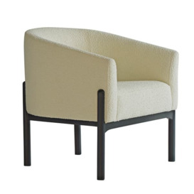 Winnie, Armchair, White - Andrew Martin Boucle & Other Fabric