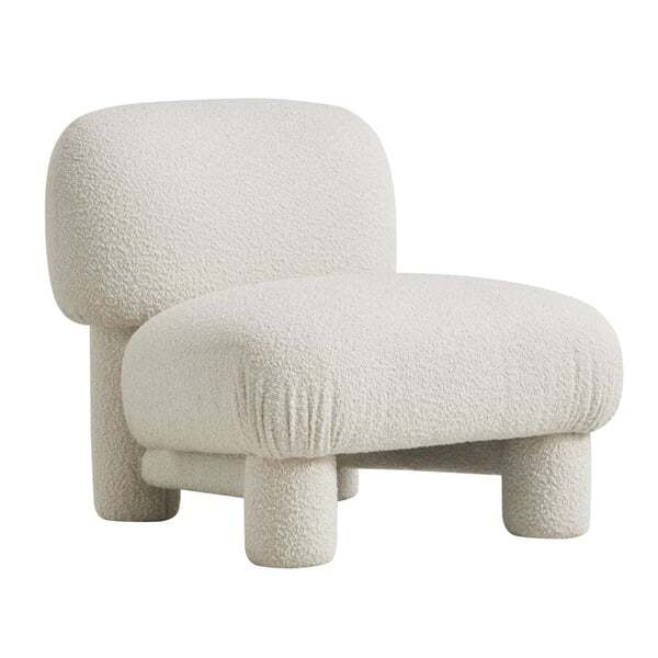 Bella, Accent Chair, White - Andrew Martin Boucle & Other Fabric - image 1