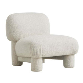 Bella, Accent Chair, White - Andrew Martin Boucle & Other Fabric