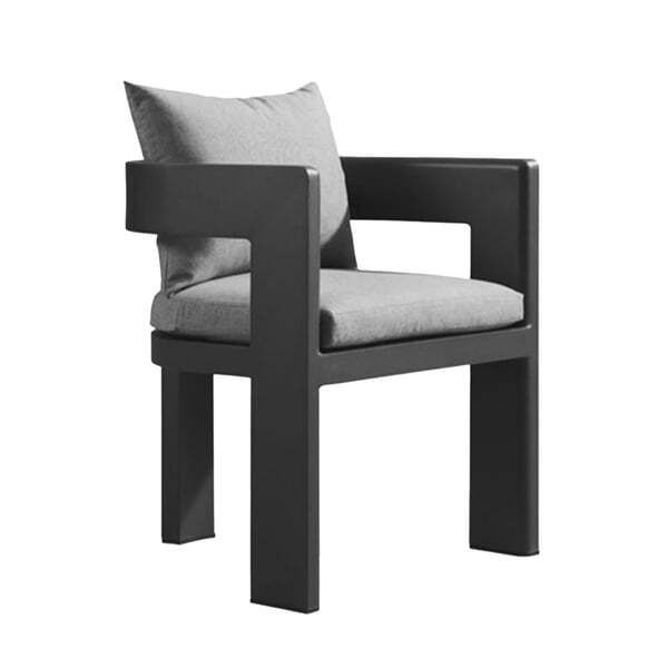 Caicos Dining Chair with Arms, Outdoor Dining Chair, Slate - Andrew Martin - image 1