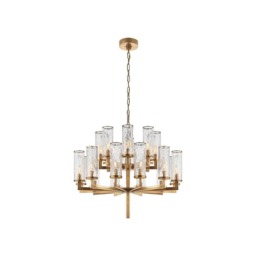 Liaison Chandelier Brass, 2 Tier, Antique-Burnished Brass - Andrew Martin - thumbnail 1