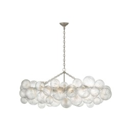 Talia Chandelier Silver, Chandelier, Large, Burnished Silver Leaf - Andrew Martin - thumbnail 1