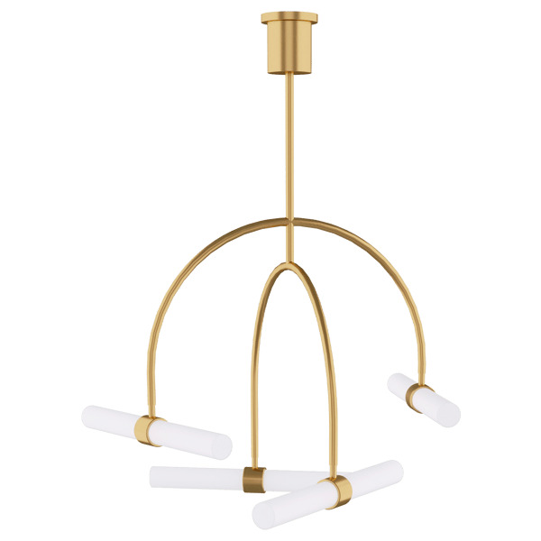 Calumn 4 Light Chandelier Brass, 4 Light, Natural Brass - Andrew Martin - image 1