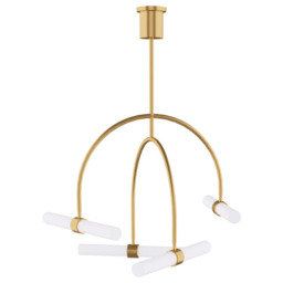 Calumn 4 Light Chandelier Brass, 4 Light, Natural Brass - Andrew Martin - thumbnail 1
