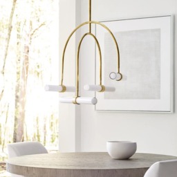 Calumn 4 Light Chandelier Brass, 4 Light, Natural Brass - Andrew Martin - thumbnail 2