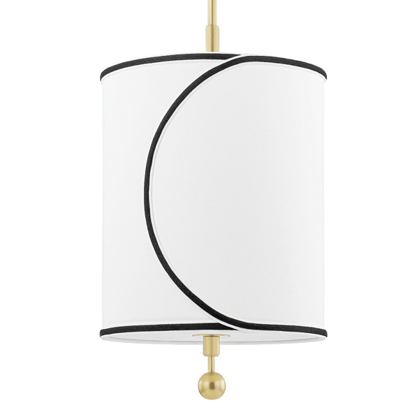 Zara Pendant Light, Small, Black/Brass/White - Andrew Martin - image 1