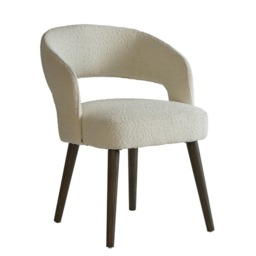 Franco Dining Chair, Dining Chair, Brown/White - Andrew Martin Boucle - thumbnail 1
