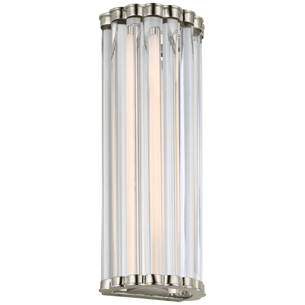 Kean Wall Light Nickel, Wall Light, Small, Polished Nickel / Clear Glass - Andrew Martin - image 1
