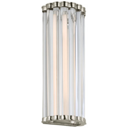 Kean Wall Light Nickel, Wall Light, Small, Polished Nickel / Clear Glass - Andrew Martin - thumbnail 1