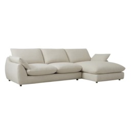 Fulton Chaise Sofa, Corner Sofa, Right-Hand Facing, Right Hand Facing, Light Neutral - Andrew Martin Linen