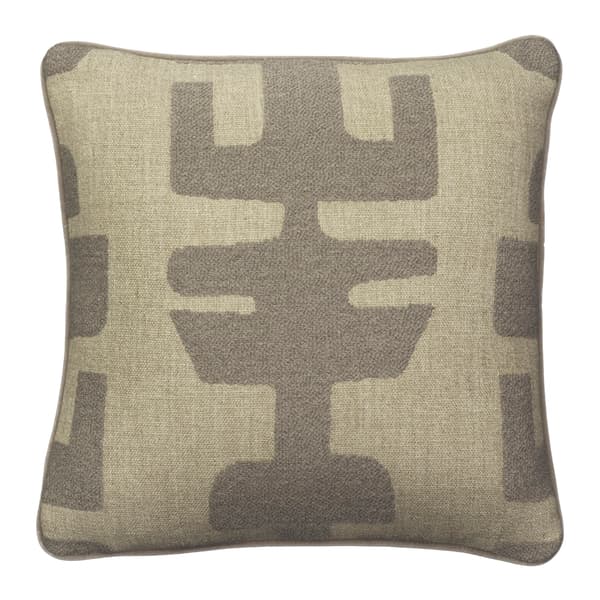 Peru Smoke, Sustainable Feather, Cushion, 55cm x 55cm - Andrew Martin Bouclé & Cotton Blend & Linen Blend & Wool Blend Geometric & Weave - image 1