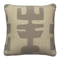 Peru Smoke, Sustainable Feather, Cushion, 55cm x 55cm - Andrew Martin Bouclé & Cotton Blend & Linen Blend & Wool Blend Geometric & Weave - thumbnail 1