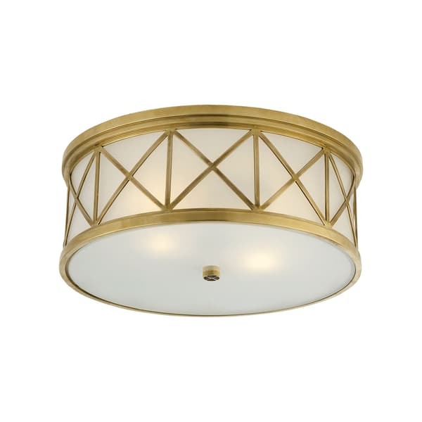Montpelier Flush Brass, Ceiling Light, Large, Hand-Rubbed Antique Brass - Andrew Martin - image 1