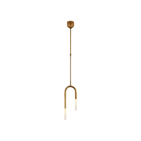 Rousseau Pendant Brass, Pendant Light, Antique-Burnished Brass/Crystal - Andrew Martin - image 1