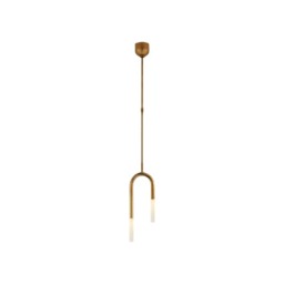 Rousseau Pendant Brass, Pendant Light, Antique-Burnished Brass/Crystal - Andrew Martin - thumbnail 1