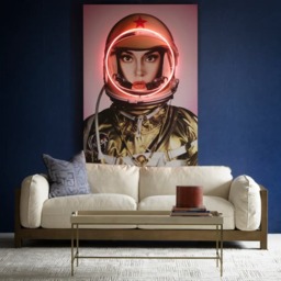 Neon - Space Girl In Gold, 100cm x 150cm - Andrew Martin - thumbnail 2