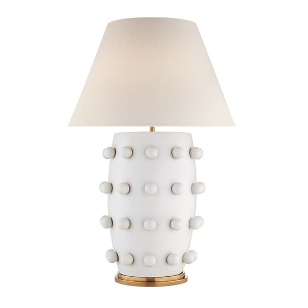 Linden Table Lamp White, Table Lamp, Large, Plaster White - Andrew Martin