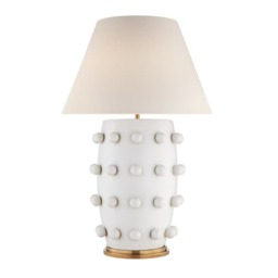 Linden Table Lamp White, Table Lamp, Large, Plaster White - Andrew Martin