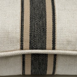 Trek Medal Stripe Charcoal Tape, Sustainable Feather, Cushion - Andrew Martin Linen - thumbnail 2