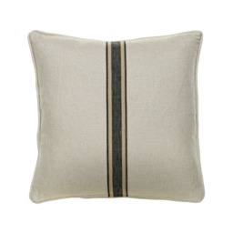 Trek Medal Stripe Charcoal Tape, Sustainable Feather, Cushion - Andrew Martin Linen - thumbnail 1