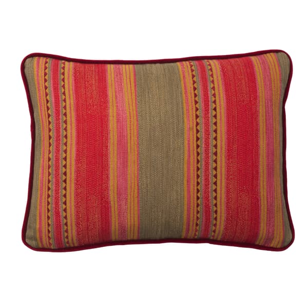 Las Salinas 5 Rectangular, Sustainable Feather, Cushion, 55cm x 40cm - Andrew Martin Cotton Blend Kilim & Stripe - image 1