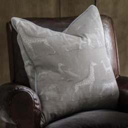Kingdom Canvas, Sustainable Feather, Cushion, 55cm x 55cm - Andrew Martin Eco-conscious & Linen Blend & Viscose Blend Animal - thumbnail 2