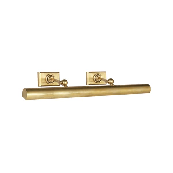 Cabinet Maker's Double Picture Light Brass, Picture Light, Small, Hand-Rubbed Antique Brass - Andrew Martin - image 1