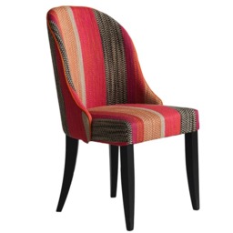 Aldwick Dining Chair Llama Orange, Dining chair, Pink/Orange/Black - Andrew Martin Linen - thumbnail 1