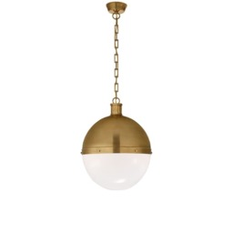 Hicks Pendant Brass, Pendant Light, Extra Large, Hand-Rubbed Antique Brass - Andrew Martin - thumbnail 1
