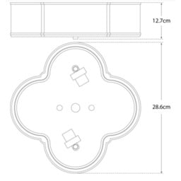 Basil Flush Gunmetal, Ceiling Light, Small, Gun Metal & Glass - Andrew Martin - thumbnail 2