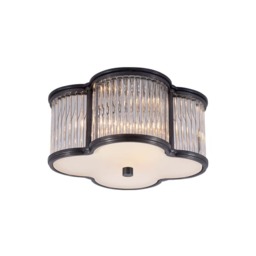 Basil Flush Gunmetal, Ceiling Light, Small, Gun Metal & Glass - Andrew Martin - thumbnail 1