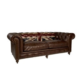 Rebel Sofa Union Jack, Sofa, Blue/Brown/Red - Andrew Martin Leather