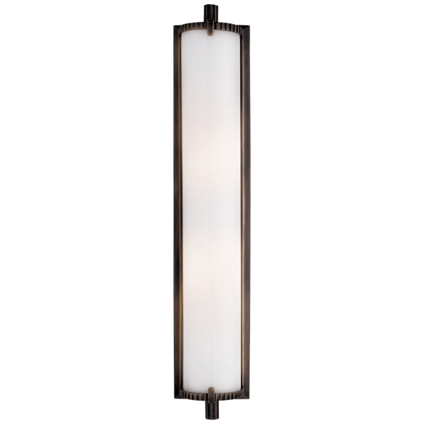 Calliope Tall Wall Light Bronze, Wall Light, Tall, Bronze / White Glass - Andrew Martin - image 1