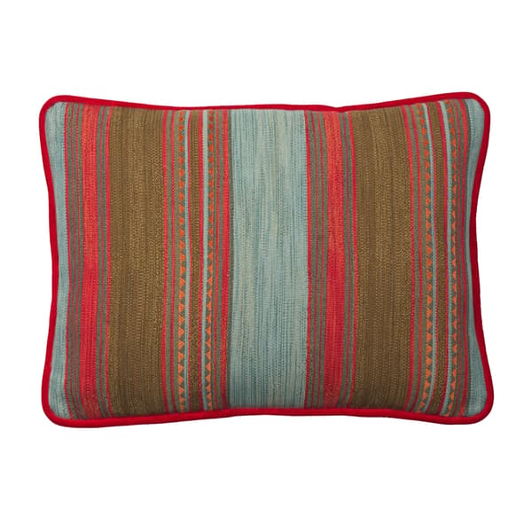 Las Salinas 3 Rectangular, Sustainable Feather, Cushion, 55CM X 40CM - Andrew Martin Cotton Blend Kilim & Stripe - image 1