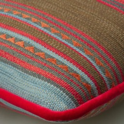 Las Salinas 3 Rectangular, Sustainable Feather, Cushion, 55CM X 40CM - Andrew Martin Cotton Blend Kilim & Stripe - thumbnail 2