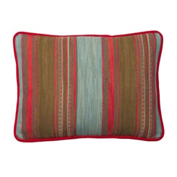 Las Salinas 3 Rectangular, Sustainable Feather, Cushion, 55CM X 40CM - Andrew Martin Cotton Blend Kilim & Stripe - thumbnail 1