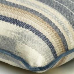 Nineveh Denim, Sustainable Feather, Cushion, 55cm x 55cm - Andrew Martin Linen & Linen Blend & Viscose Blend Stripe - thumbnail 2