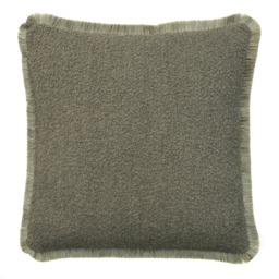 Fleece Truffle, Sustainable Feather, Cushion, 55cm x 55cm - Andrew Martin Bouclé & With Trim/Fringe Weave - thumbnail 1