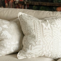 Totem Ivory, Sustainable Feather, Cushion - Andrew Martin Linen & Linen Blend Embroidered & Floral & Geometric - thumbnail 2