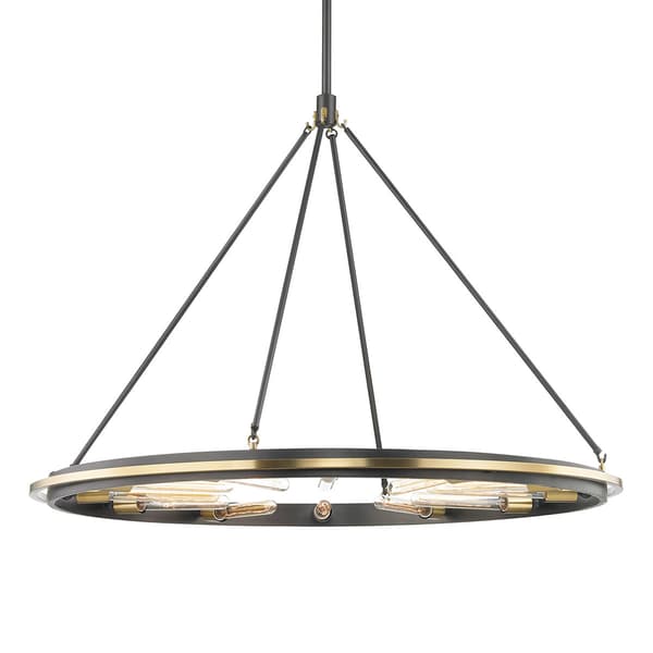 Chambers Pendant Bronze, Chandelier, Large, Black/Brass - Andrew Martin - image 1