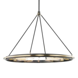 Chambers Pendant Bronze, Chandelier, Large, Black/Brass - Andrew Martin - thumbnail 2