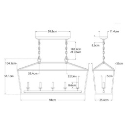 Darlana Linear Pendant Iron, Pendant Light, Medium, Aged Iron - Andrew Martin - thumbnail 2