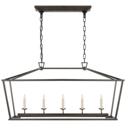 Darlana Linear Pendant Iron, Pendant Light, Medium, Aged Iron - Andrew Martin - thumbnail 1
