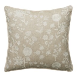 Fable Ivory, Sustainable Feather, Cushion - Andrew Martin Linen & Linen Blend Embroidered & Floral - thumbnail 1