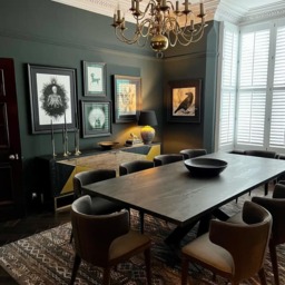 Juno Dining Chair Grey, Chair, Grey/Black - Andrew Martin Velvet - thumbnail 2