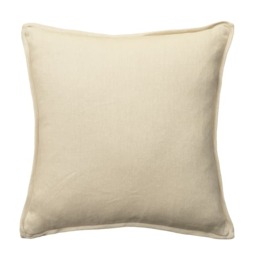 Rocco Ecru, Sustainable Feather, Cushion, 55cm x 55cm - Andrew Martin With Trim/Fringe & Linen & Linen Blend Plain - thumbnail 1