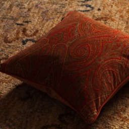 Bonfire Autumn, Sustainable Feather, Cushion, 55cm x 55cm - Andrew Martin Velvet Floral & Paisley - thumbnail 2